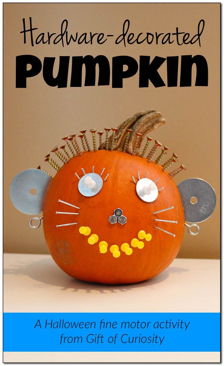 Hardware-decorated pumpkin washer eyes
